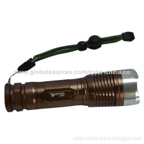 1,200lm Lumen Titanium Color Cree T6 Flashlight/Torch, Made of Aluminum Material